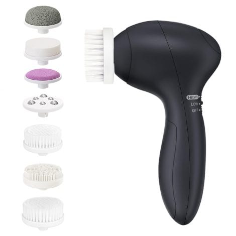 COSLUS 7in1 JBK-D Electric Face Scrubber: Waterproof, deep cleanser that exfoliates and rejuvenates your skin.