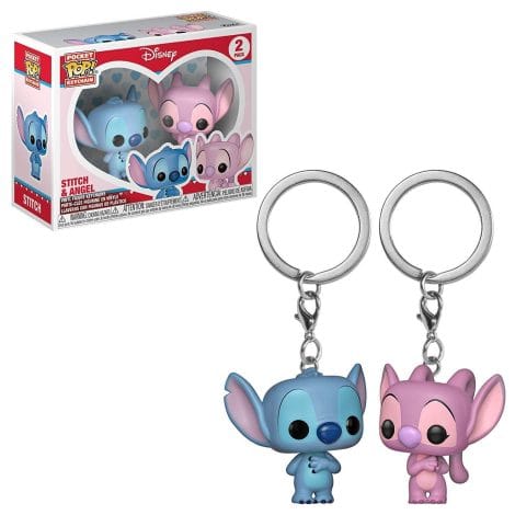 Funky Pocket POP! Keychain set: Lilo & Stitch’s Stitch & Angel – Cute keyring figures for movie fans.