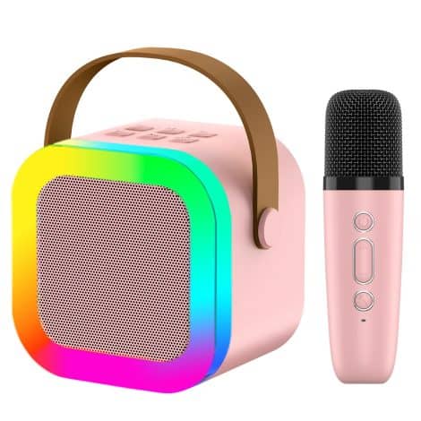 Kids Karaoke Machine Toy – Ideal Christmas/Birthday Gift for Girls (4-12 years old) – Pink color