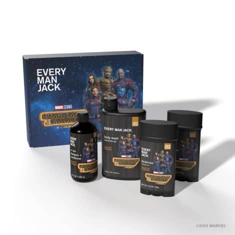 The Every Man Jack Guardians of the Galaxy Body Set: Ultimate body care for Marvel fans with clean ingredients and amazing scents. Includes body wash, shampoo, and deodorant.