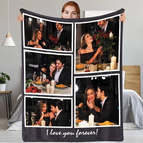 Personalized Couples Gifts: Customize your own photo blanket! Perfect birthday or anniversary gift for your loved one.