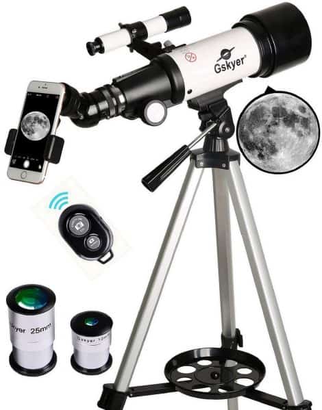 Gskyer’s 70mm Aperture Telescope: Perfect for Kids and Beginners! Includes Carry Bag, Phone Adapter, and Wireless Remote.