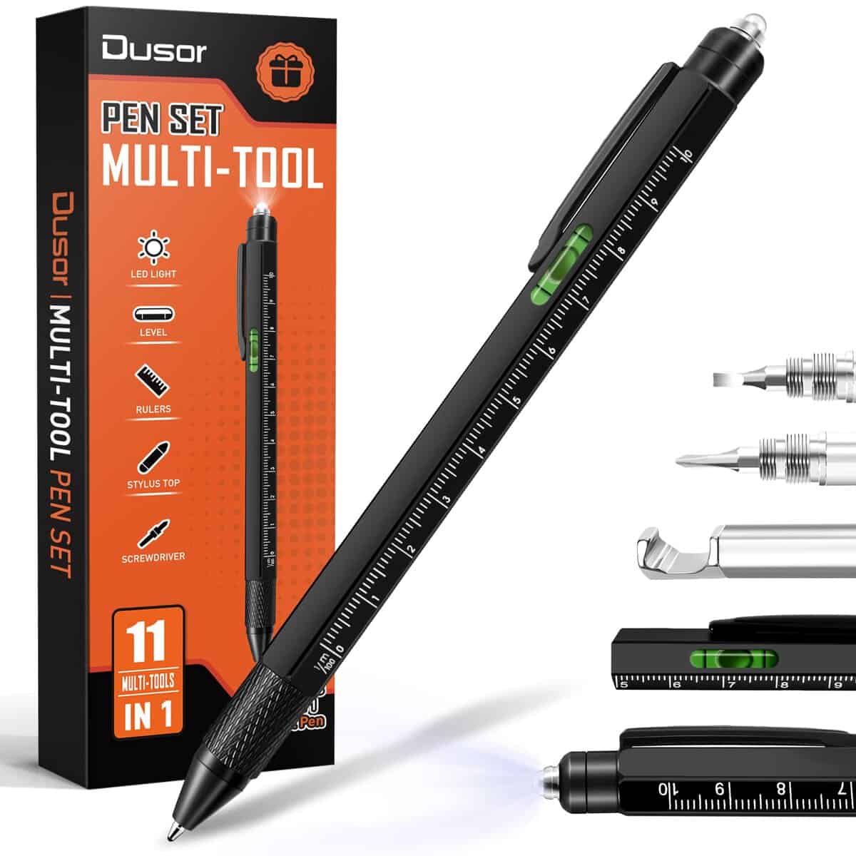 Dusor Stocking Stuffers for Men Adults, Gifts for Men, 11 in 1 Multitool Pen, Christmas Gifts for Men, Cool Gadgets Tools for Men, Mens Gifts for Him, Birthday Gifts for Dad, Husband