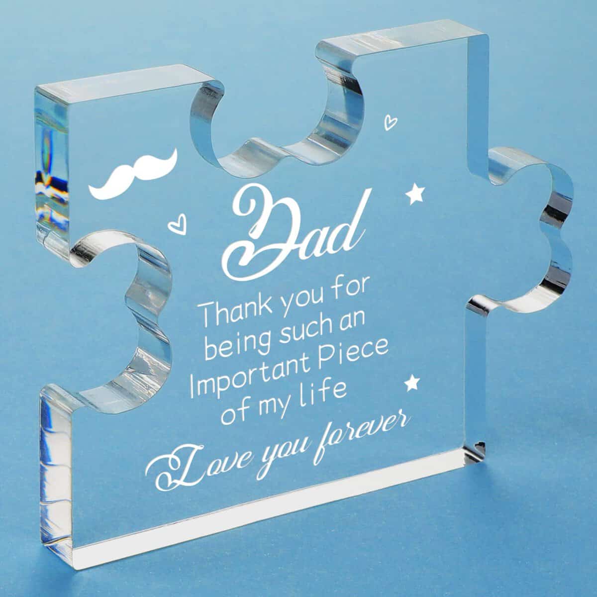 Funnli Dad Christmas Gifts, Christmas Gifts for Dad from Daughter Acrylic Puzzle Plaque - Birthday Gifts for Dad Desk Decorations Dad Birthday Gift - Fathers Day Wedding Card Gifts for Dad