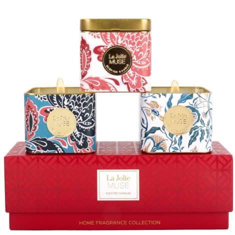 LA JOLIE MUSE 3-Piece Candle Gift Set, All-Natural Soy Candles for Women, Luxurious Scented 11.64 oz Set.