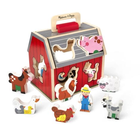 Melissa & Doug Portable Sorting Barn Toy: Farm-themed educational toy for toddlers and kids, ages 2+.