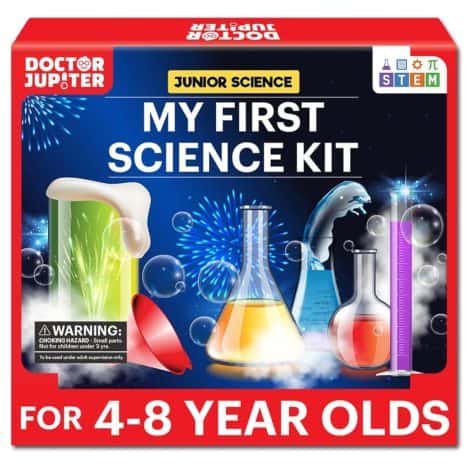 Introducing the Doctor Jupiter Science Kit, a perfect gift for kids aged 4-8 to learn STEM! Ideal for birthdays and Christmas.