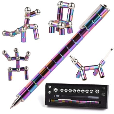 Colorful HKDGYHON Fidget Pen: A trendy, multifunctional magnet pen that relieves stress and makes an ideal gift for kids, teens, or friends.