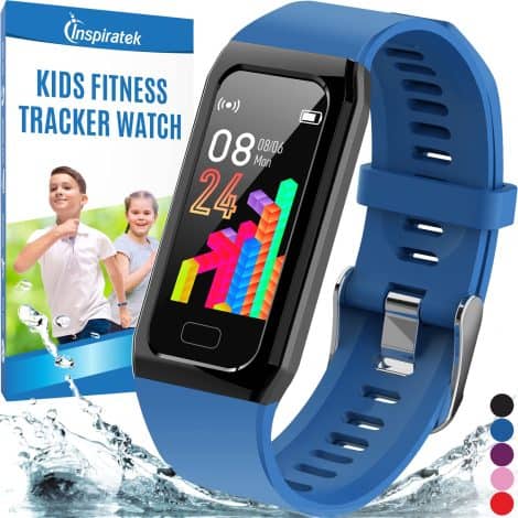 Inspiratek’s waterproof fitness watch monitors heart rate, sleep, calories, and more for active boys and girls aged 5-16.