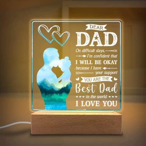 KITCHENVOY Acrylic Night Light: Perfect Father’s Day, Christmas, or Birthday gift for Dad, from Son or Daughter.