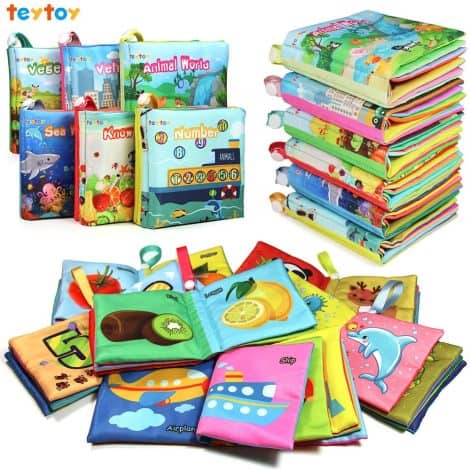 “Baby’s First Soft Book – teytoy Non-Toxic Fabric Cloth Books for Early Education, Ideal Baby Shower Gift (Pack of 6)”