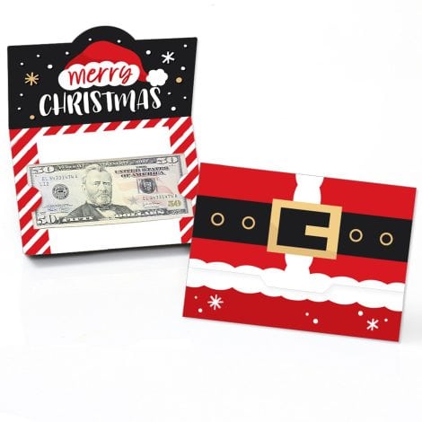 Big Dot of Joyful Surprises Santa’s Gift Swap – Festive Money & Gift Card Holders – 8 Pack