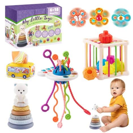 High-quality 5-in-1 Baby Montessori Toy Set – Boost Senses in Babies and Toddlers – Amazing Features!