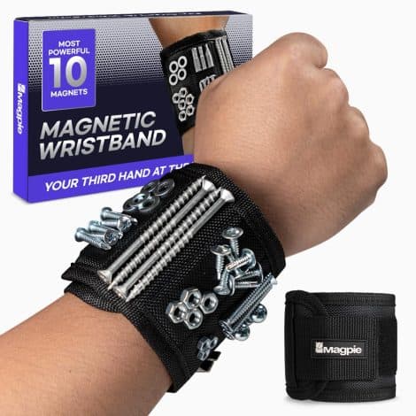 “Durable Lightweight Magnetic Bracelet – 10 Powerful Magnets to Secure Screws, Nails, Drill Bits – Ideal for DIY Enthusiasts!”