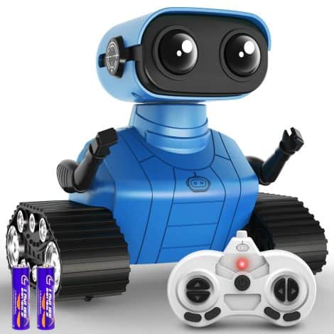 Rechargeable Remote Control Emo Robots: Fun, Dancing, Music, Flexible Head & Arms, LED Eyes. Perfect for Kids 5+!