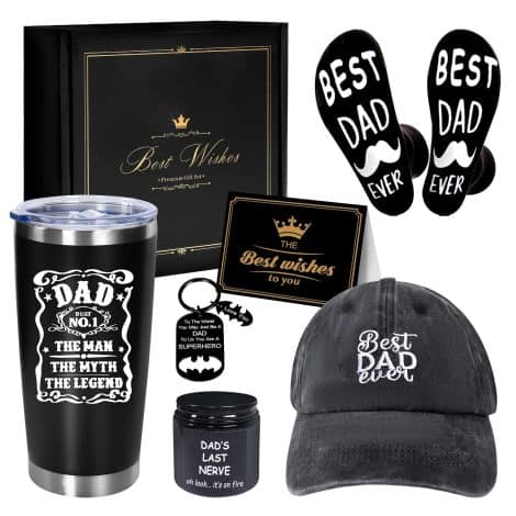 Unique 6-piece gift set for fathers who seem to have everything. Perfect for various occasions!