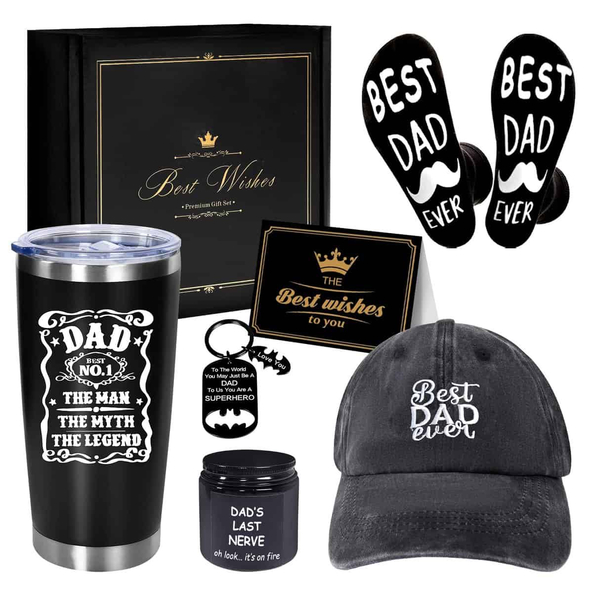 AYGE Dad Gifts from Daughter Wife Son, Awesome Gifts for Dad, 6pcs Funny Gifts Set for Dad Who Wants Nothing, Birthday Christmas New Year Valentine's Day Father's Day Gifts for Dad Men Step Dad