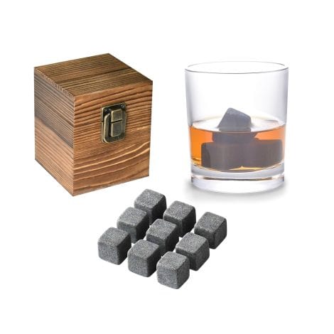 Unique Whiskey Gift Set: Whiskey Stones, Bar Accessories, Ideal Anniversary or Birthday Present for Men