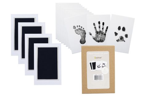 4-pack of Pearhead ink pads for capturing inkless handprints, footprints, cat or dog pawprints, for beloved baby and pets.