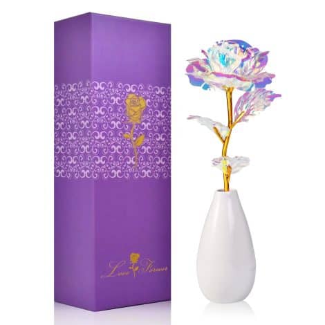 Artificial Rose Flower Vase: Perfect gift for all occasions like birthdays, Mother’s Day, Valentine’s Day, and anniversaries.