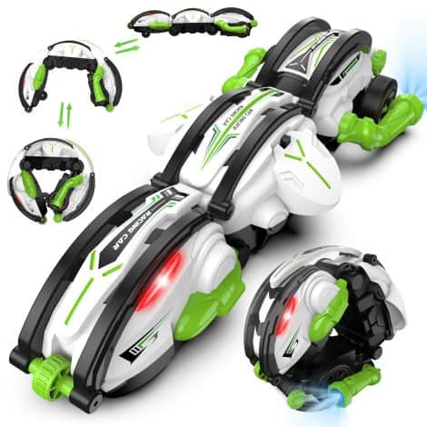 2023 Snake Stunt RC Car: Remote control, 360° rolling, LED lights, 2 batteries for extended playtime. Ideal gift for kids.