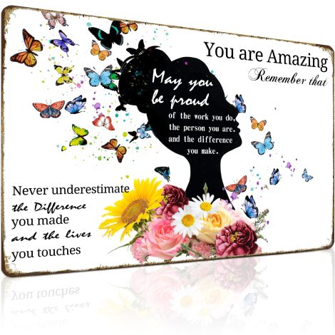 Yunruily Retro Metal Sign – Inspirational Gift for Women: “You’re Incredible, Always Remember That” – Perfect Wall Decor for Home or Office.