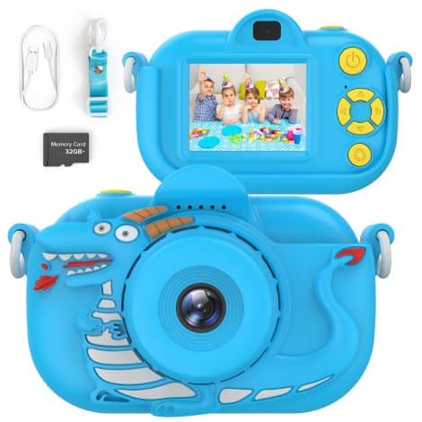 HD Kids Camera for Boys Ages 3-12, with 32GB Card. Perfect Birthday Gift for Young Photographers!