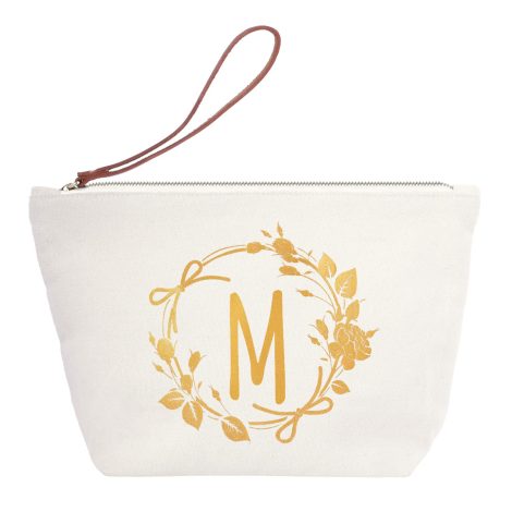 ElegantPark’s Personalized Makeup Bag: Perfect Birthday or Wedding Gift for Women, Teachers, or Friends; Monogrammed Canvas Pouch.