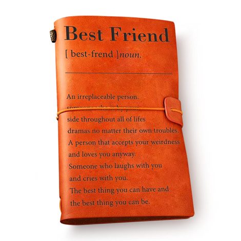 NYTTK Friendship Gifts: Vintage Leather Journal – Inspiring Best Friend Definition Notebook for Birthdays, Graduations, and Christmas.