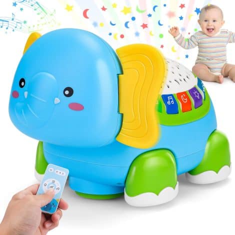 Musical Elephant Baby Toy—Gift for 18-Month-Old Boy or Girl; Promotes Walking, Music, Early Learning, and Development