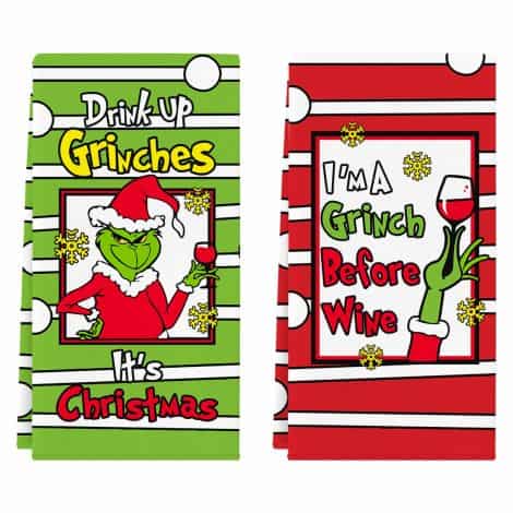 Cheroloven Hilarious Xmas Towels: 2-Pack, Festive Dish & Hand Towels, Absorbent, Cute Decor, Fun Gifts for All!