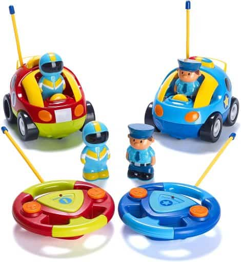 PREXTEX Toddler RC Car Set – Includes Cartoon Police and Race Cars – Perfect Gift for 3+ Year Old Boys.