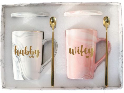 Toshiy Mr. and Mrs. Coffee Mugs – Ideal gifts for couples, great for engagements, weddings, and anniversaries.