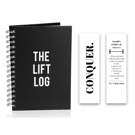 IntenseFit Log: A 6-month fitness journal to track lifts, cardio, goals, weight, and more. Spiral-bound hardcover.