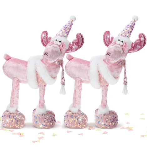 “Sparkling Christmas Reindeer and Nordic Santa Elk Figurines – Festive Handcrafted Swedish Decor for Tables!”