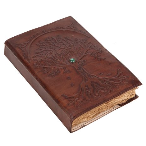 Tree of Life Handmade Leather Journal Notebook, perfect gift for men and women who love writing and art.