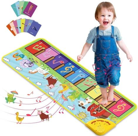 Musical Baby Mats – Interactive floor keyboard with animal patterns, offering 25 music sounds for toddlers.