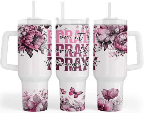 Religious-themed Pray 40oz Tumbler – Thoughtful Inspirational Gifts for Women, Perfect Birthday or Friendship Present.