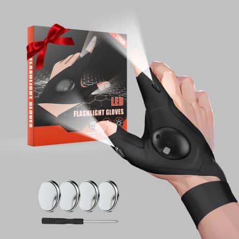 “Men’s Christmas Gifts: Illuminated Glove Flashlights, Novelty Stocking Stuffers for Dad, Husband, or Boyfriend.”