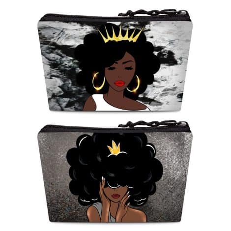 “Queenly Black Essence: A Stylish Makeup Bag Set for Busy Women – Perfect Travel Companion.”