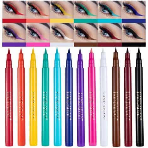 Colorful Rainbow Liquid Eyeliner Set: Waterproof, Smudgeproof, Long Lasting, Perfect Makeup Gift for Christmas or Halloween!