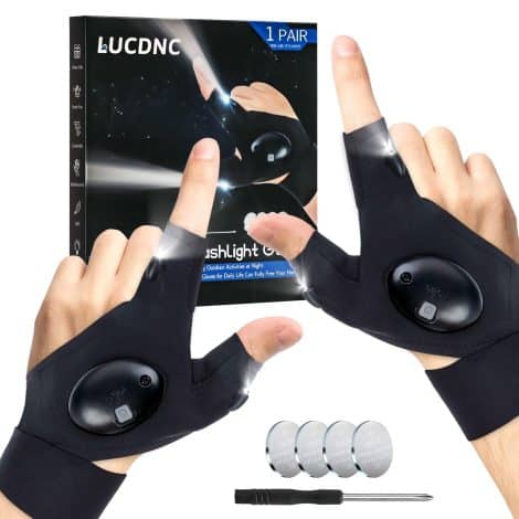 Unique LED glove flashlight for men, dads, and husbands, perfect for Christmas stockings or as gifts.