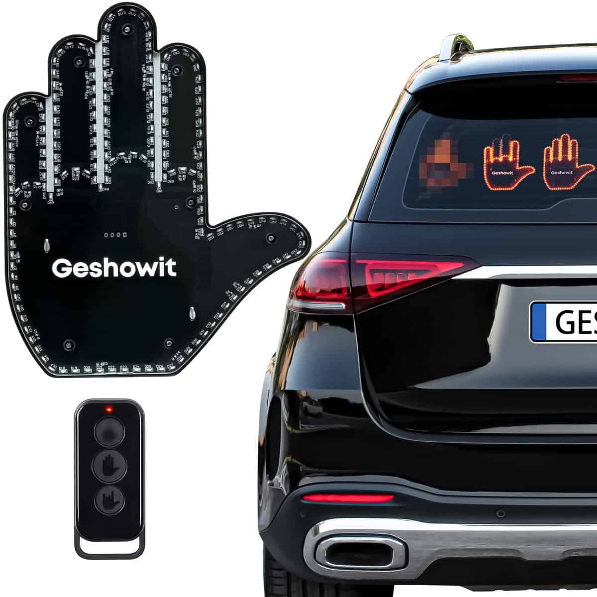 Car Accessories for Men, Fun Car Finger Light with Remote - Give The Love & Bird & Wave to Drivers - Ideal Gifted Car Accessories, Truck Accessories, Car Gadgets & Road Rage Signs for Women