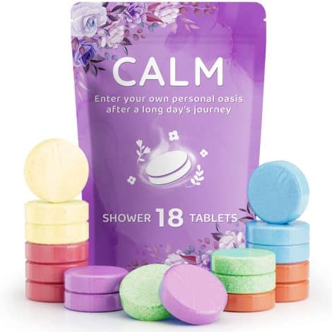 “Indulge with our 18-pack Shower Steamers – Blissful scents of Lavender Mint, Coco Ocean, and more.”