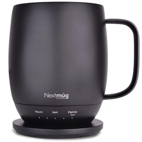 Nextmug – 14 oz. Black Self-Heating Coffee Mug with Temperature Control, perfect for your sipping pleasure!