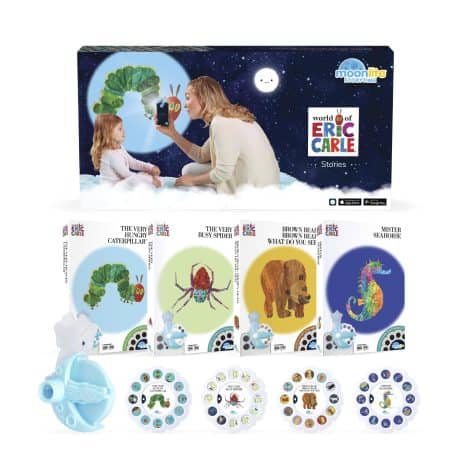 Moonlite Mini Storytime Projector: Share magical moments reading 4 Eric Carle stories with digital storybooks, sound effects, and sensory learning. Perfect gift for kids aged 1+.