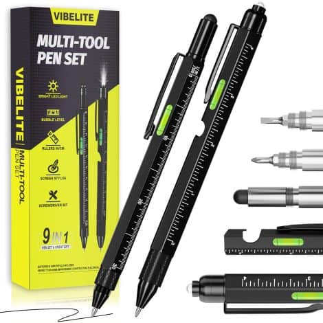 VIBELITE Gifts for Men: 9-in-1 Multitool Pen Set, perfect gadgets for dads and grandpas, excellent presents for any occasion.