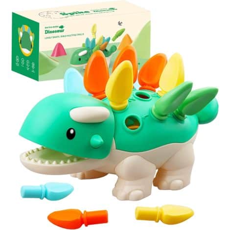 Educational Dinosaur Games – Montessori-inspired Toys for Toddlers – Perfect Gifts for 1-4 year old kids.