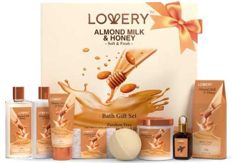 Almond Milk & Honey Spa Kit – Ultimate Christmas Bath Gift Set for a relaxing and indulgent experience.