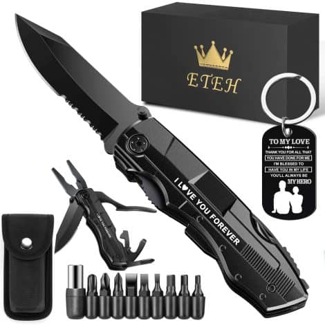 ETEH “I LOVE YOU” Multitool Pocket Knife – Perfect gift for your boyfriend, husband! Ideal for all occasions.